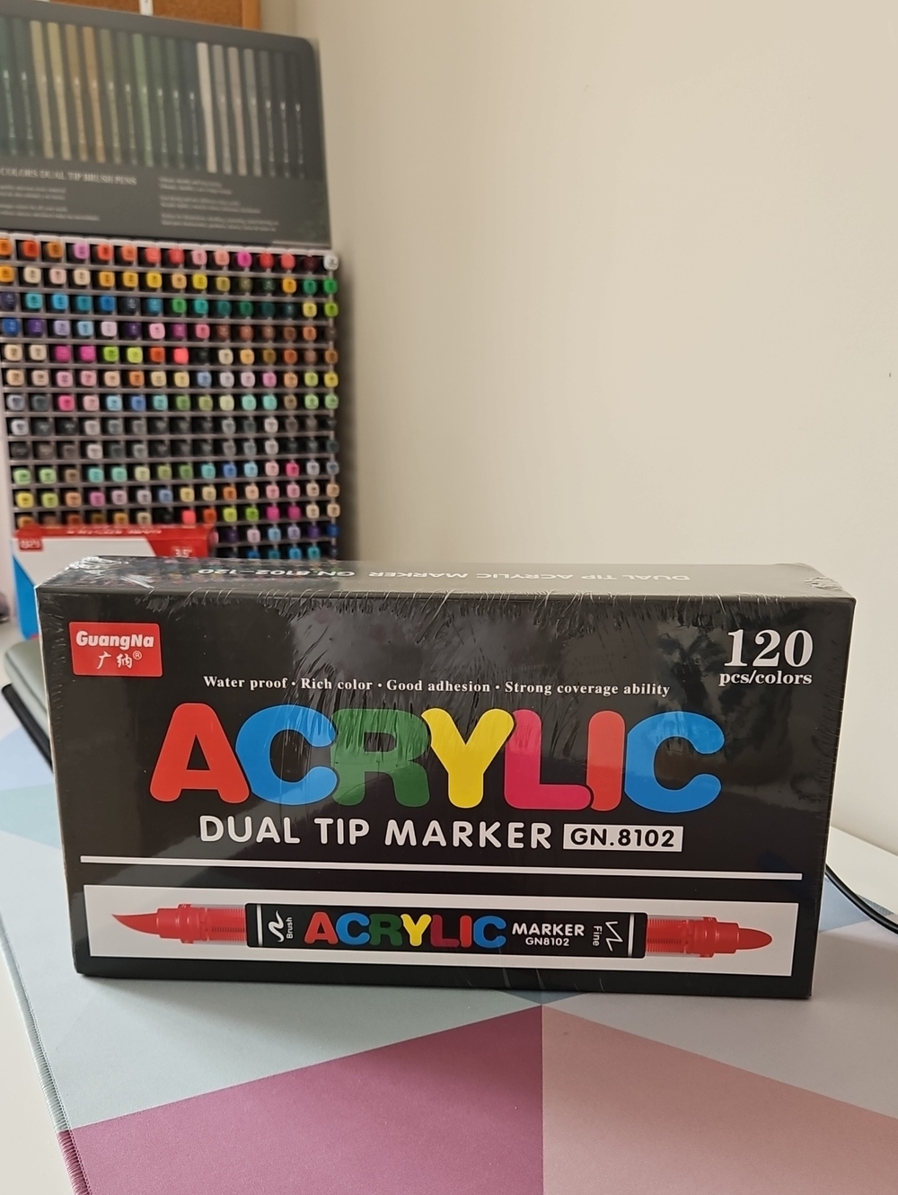 NWT, Factory Sealed ,Acrylic Dual Tip Marker Set - Black Packaging - 120 Colors